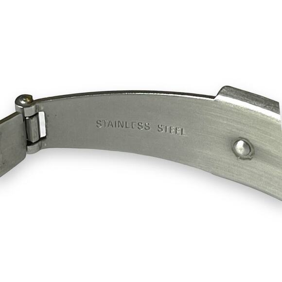 Vintage Fossil Watch Womens Arkitekt Stainless Steel Black Dial Rhinestone WORKS - Picture 6 of 11